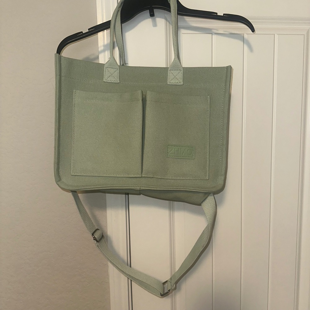 ZHMC Canvas Tote Bag Purse Travel Vacation Work Beach Office - Picture 2 of 12